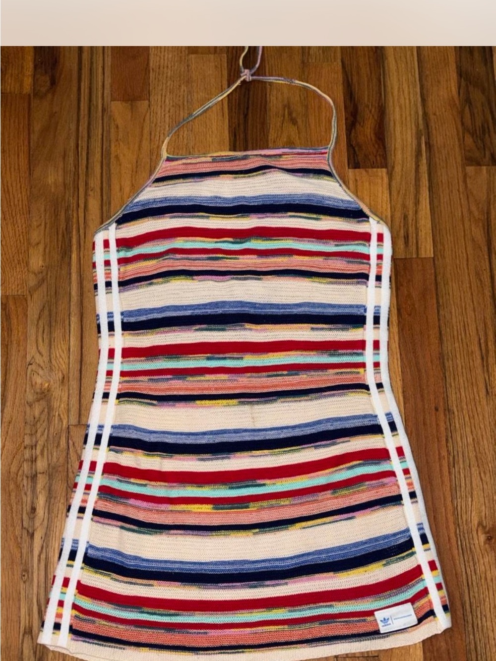 adidas Originals x
KSENIASCHNAIDER
Striped Crochet Knit halter dress size Large